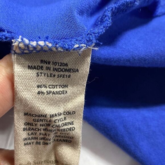 Soft Surroundings Isabel  V-Neck Tee Shirt Tunic Top Side Slits Pima Cotton Blue - Picture 8 of 8